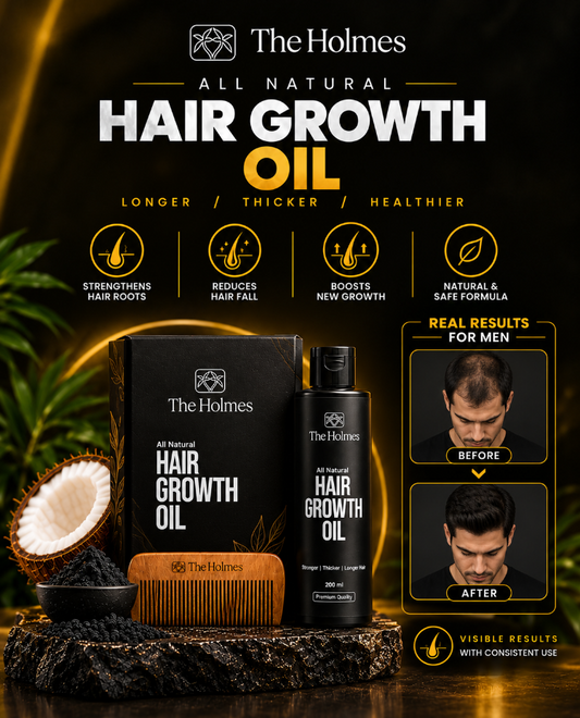The Holmes All Natural Hair Growth Oil | Pakistan's No. 1 Formula with Coconut Oil (200ml)