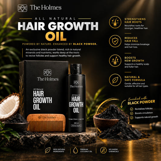 The Holmes All Natural Hair Growth Oil | Pakistan's No. 1 Formula with Coconut Oil (200ml)